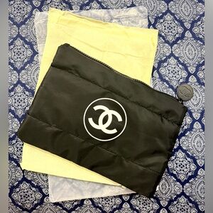 Chanel Black Quilted Pouch NEW